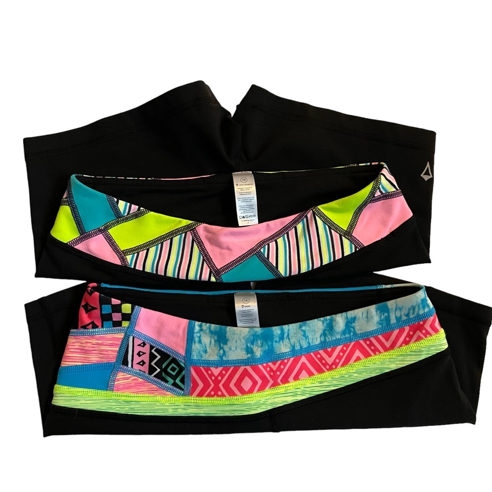 Ivivva Lululemon Reversible Shorts Set of 2 Sz 14 - Picture 4 of 6